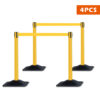 10Ft Length Plastic Retractable Stanchion： Manual Quick Assemble without Tools; Heavy Rubber Base or Water Fillled Base for options; Anti-Cracking Polymer Materials Stachions; Indoor or Outdoor Application;